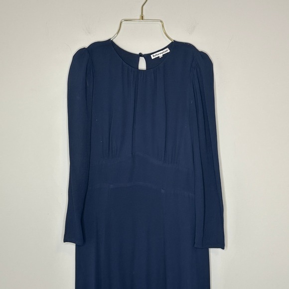 Reformation Navy Lysander Midi Dress Size 8 - Picture 4 of 12